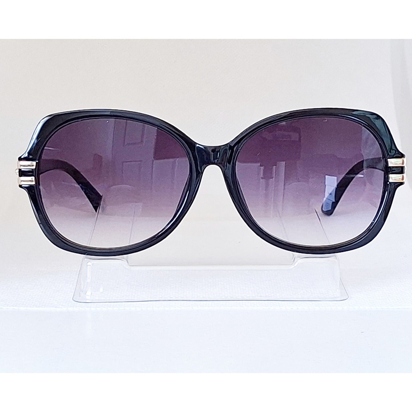 EyeLevel Layla Ladies Fashion Sunglasses – Oversized Frame, Gold Trim & Gradient Lenses + Soft Case
