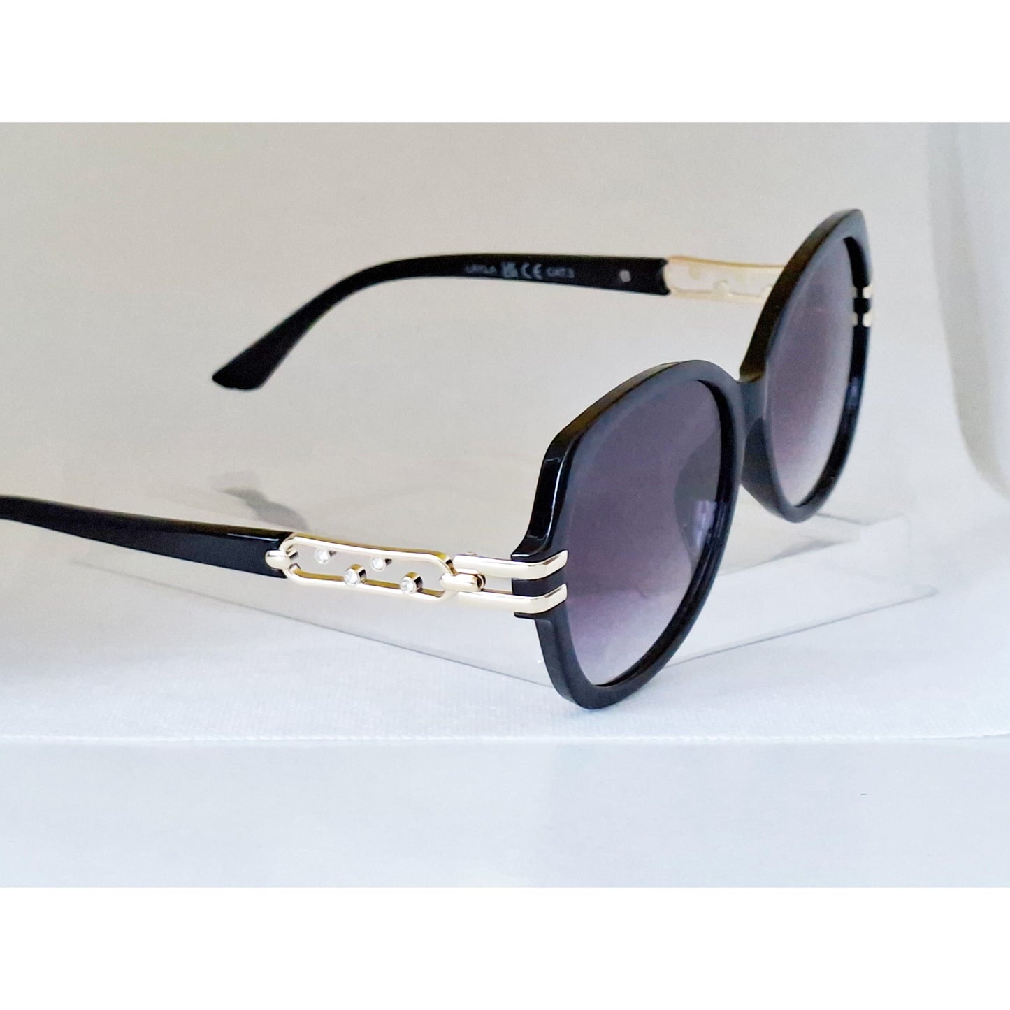 EyeLevel Layla Ladies Fashion Sunglasses – Oversized Frame, Gold Trim & Gradient Lenses + Soft Case