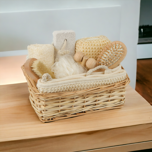 Croll & Denecke Spa Set in Wicker Basket, Sustainable Wellness Gift