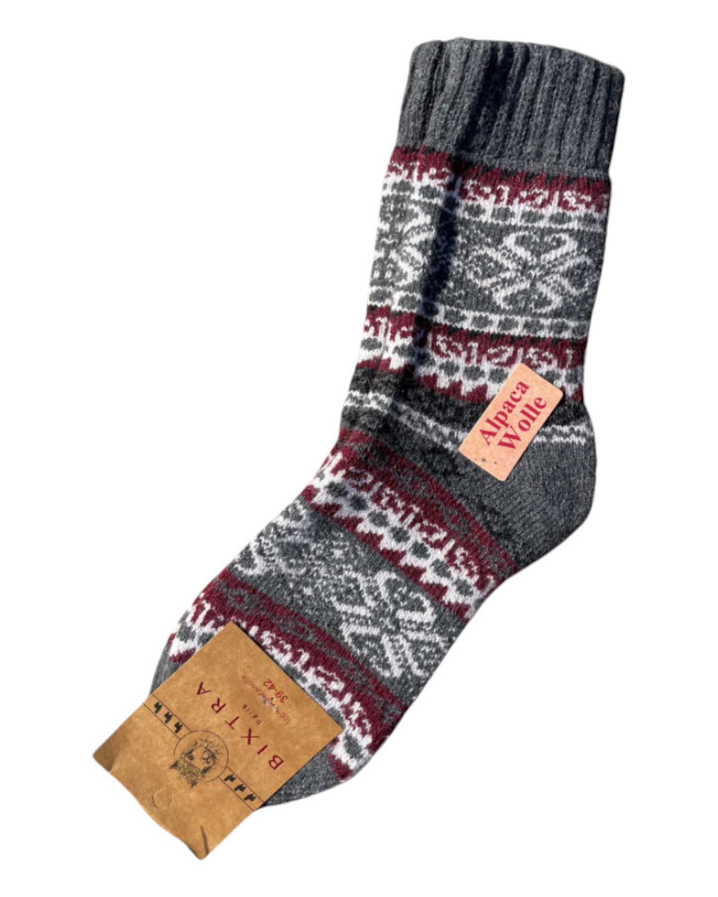 Fair Isle Alpaca Socks Size 39-42