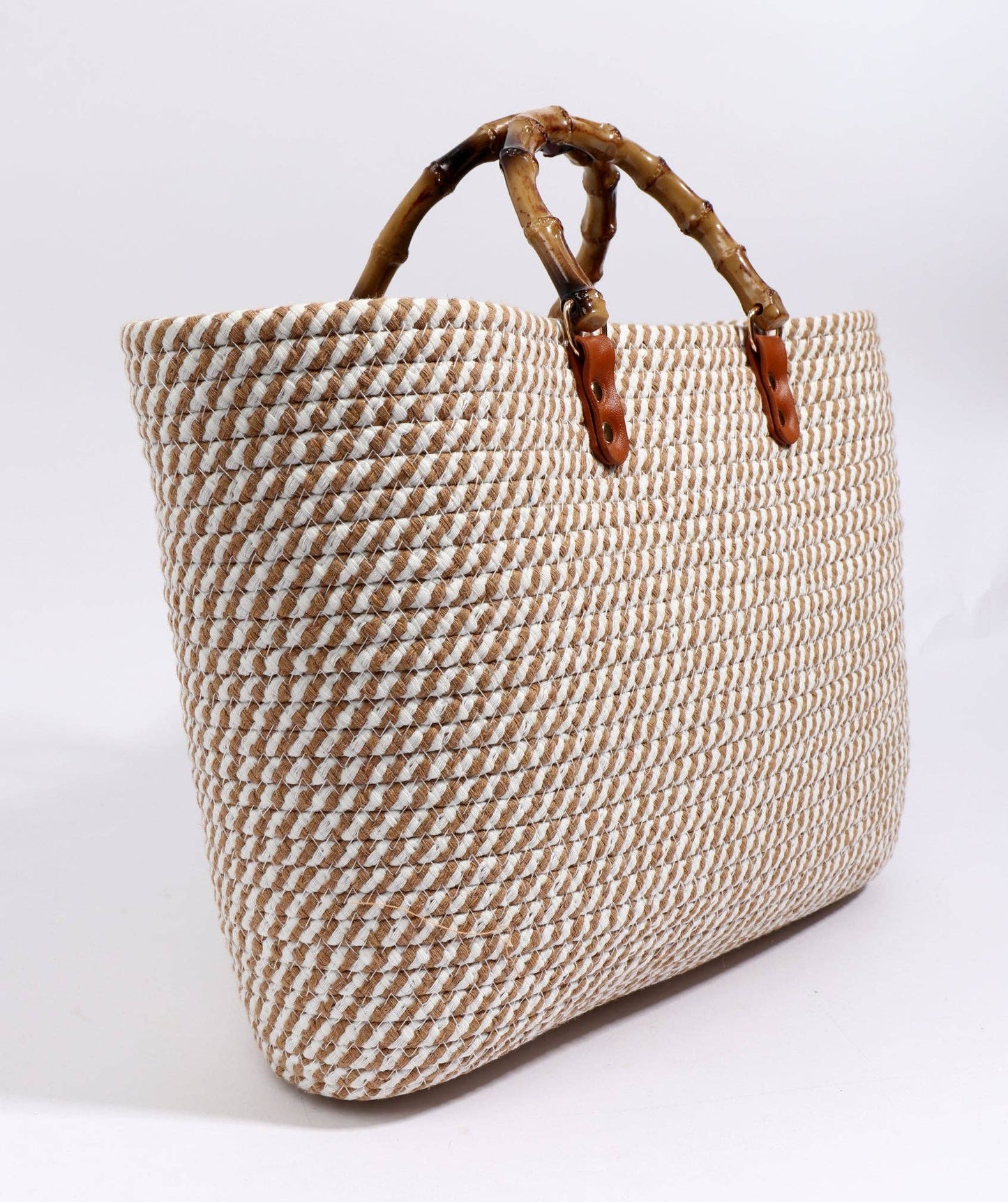 Pia Rossini - Narina Basket Bag - Tan/White