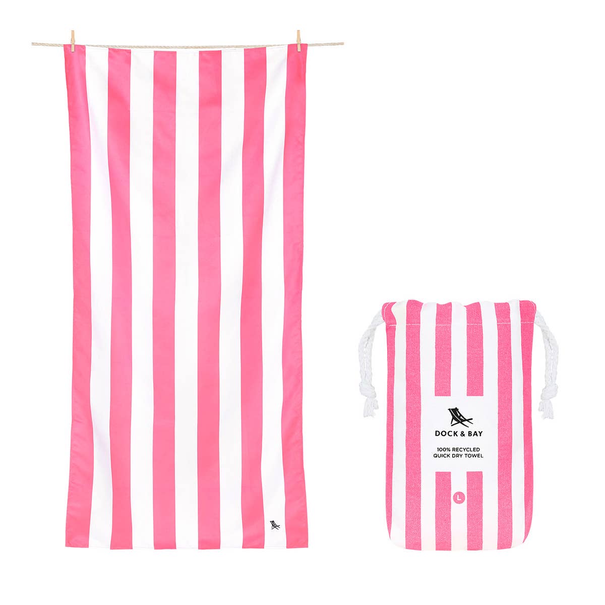 Dock & Bay UK - Dock & Bay Quick Dry Towels - Cabana - Phi Phi Pink: Extra Large (78x35")