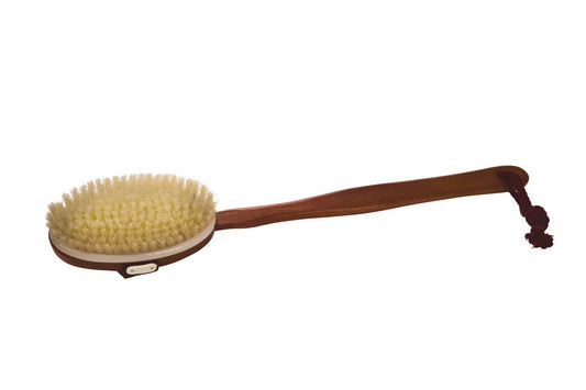 Croll & Denecke Bath Brush Dark Wood, Long Handle, Natural Spa Beauty Christmas Gift