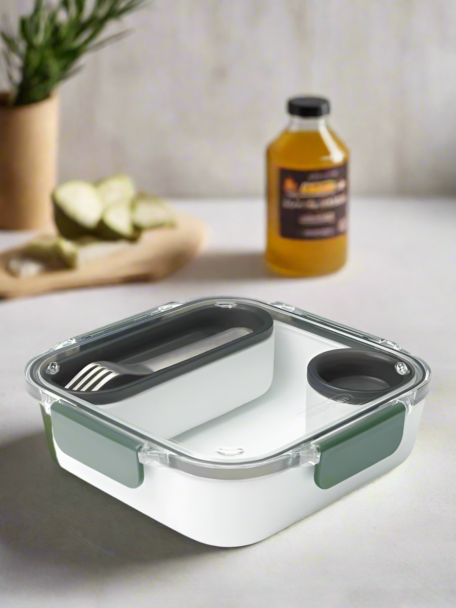 Original Lunch Box - Leak Proof Microwave-Safe Lunch Box with Fork 1L by Black + Blum - Ocean or Olive