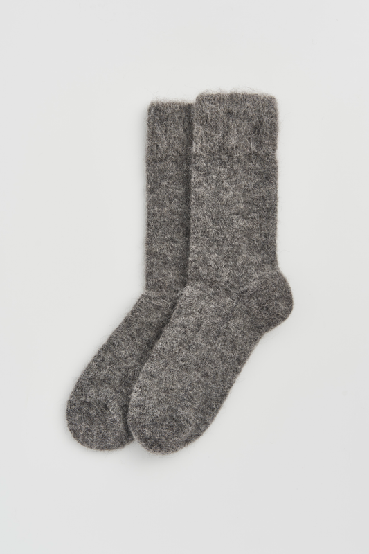 Pairs Ultra Soft Alpaca Bed Socks – Smoke Grey | UK 4–7
