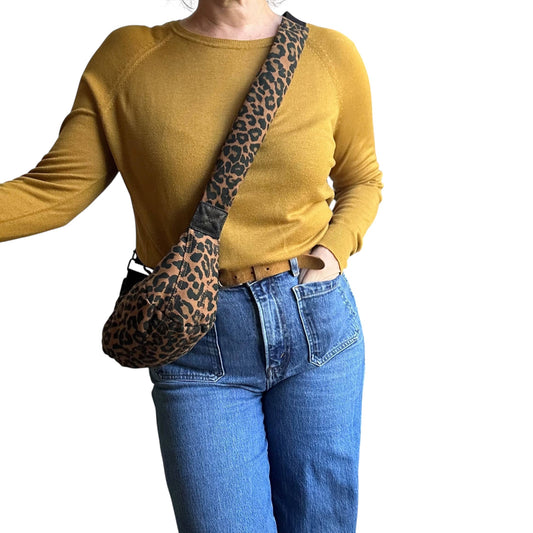 Sixton London - Brixton Cross Body Mini Sling Bag - Brown Leopard Print