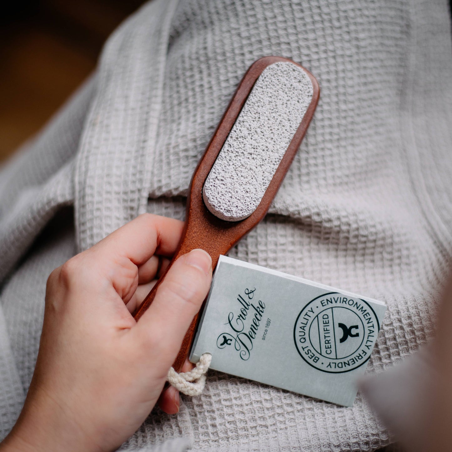 Croll & Denecke - Lotus Wood Handled Pumice Stone for Pedicure and Callus Removal