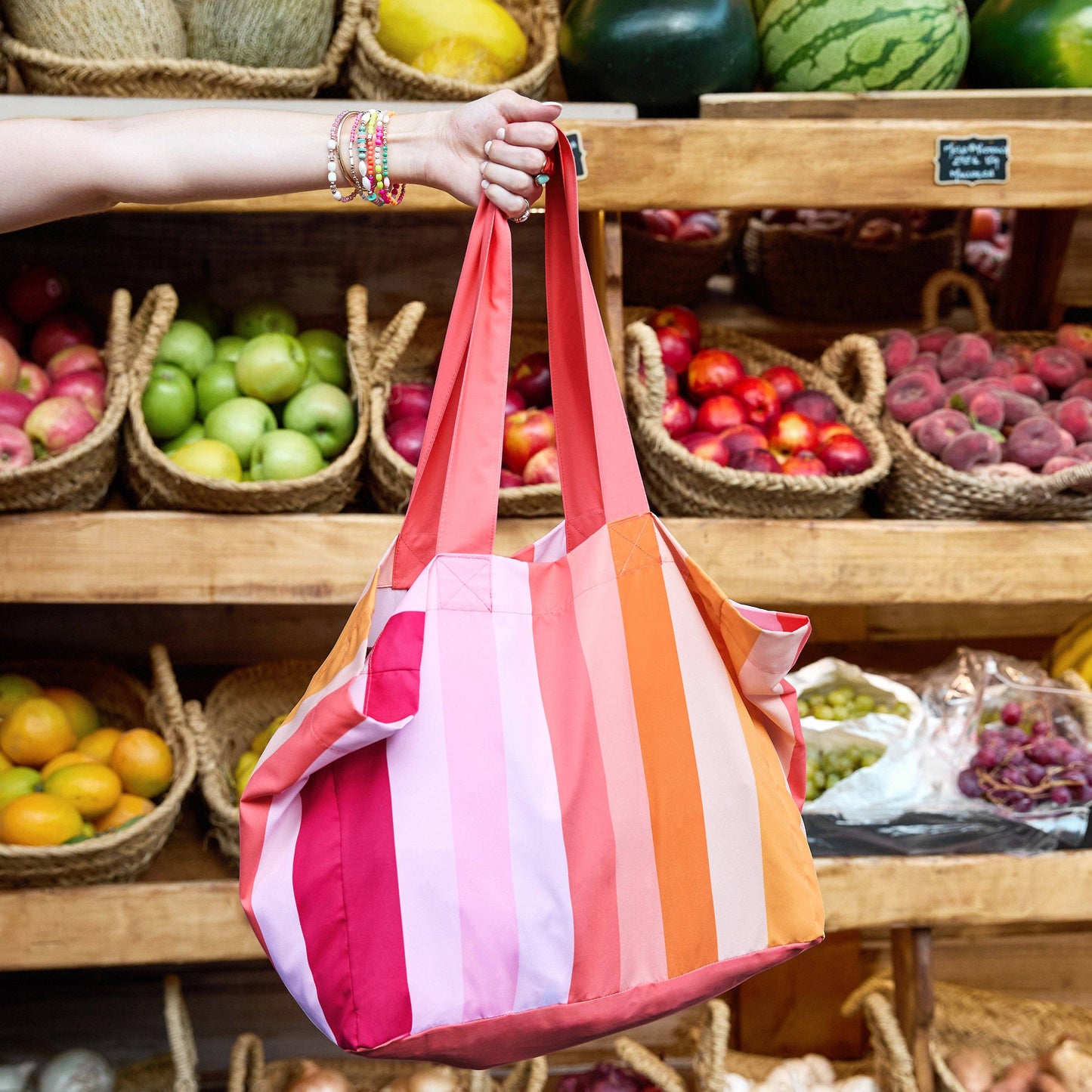 Dock & Bay UK - Dock & Bay Foldaway Tote Bags - Miami Sorbet: Medium (39x19cm)