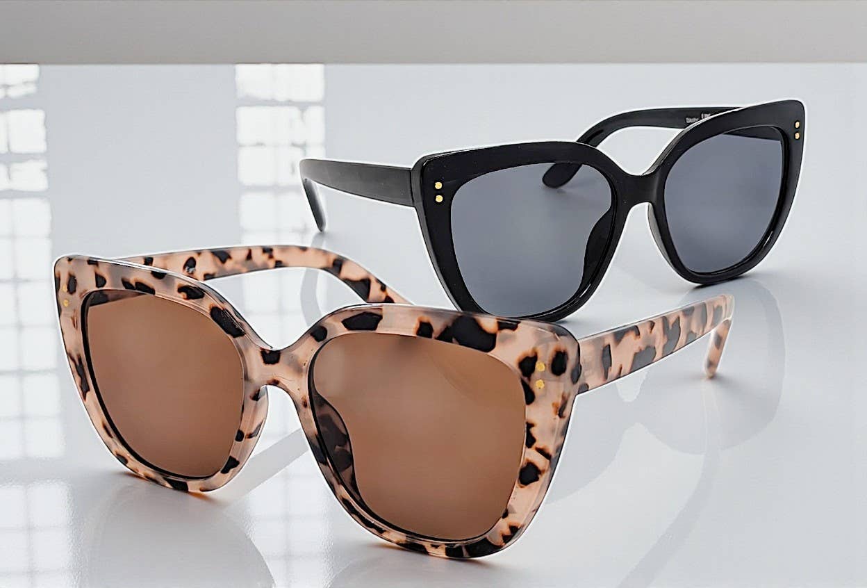 EyeLevel Daisy Ladies Fashion Sunglasses – Brown/Cream & Black/Grey Gradient | 100% UVA/UVB Protection + Soft Case