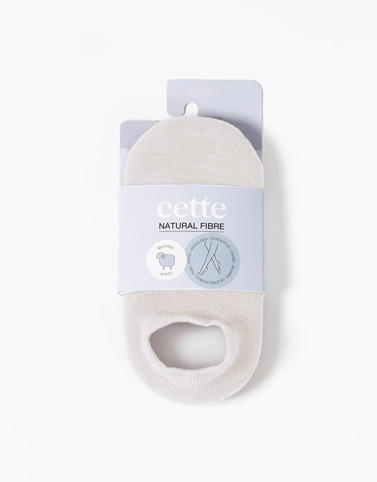 Cette - Merino Wool Footies Wool Invisible Socks Trainer Warm Socks: White / 35/38