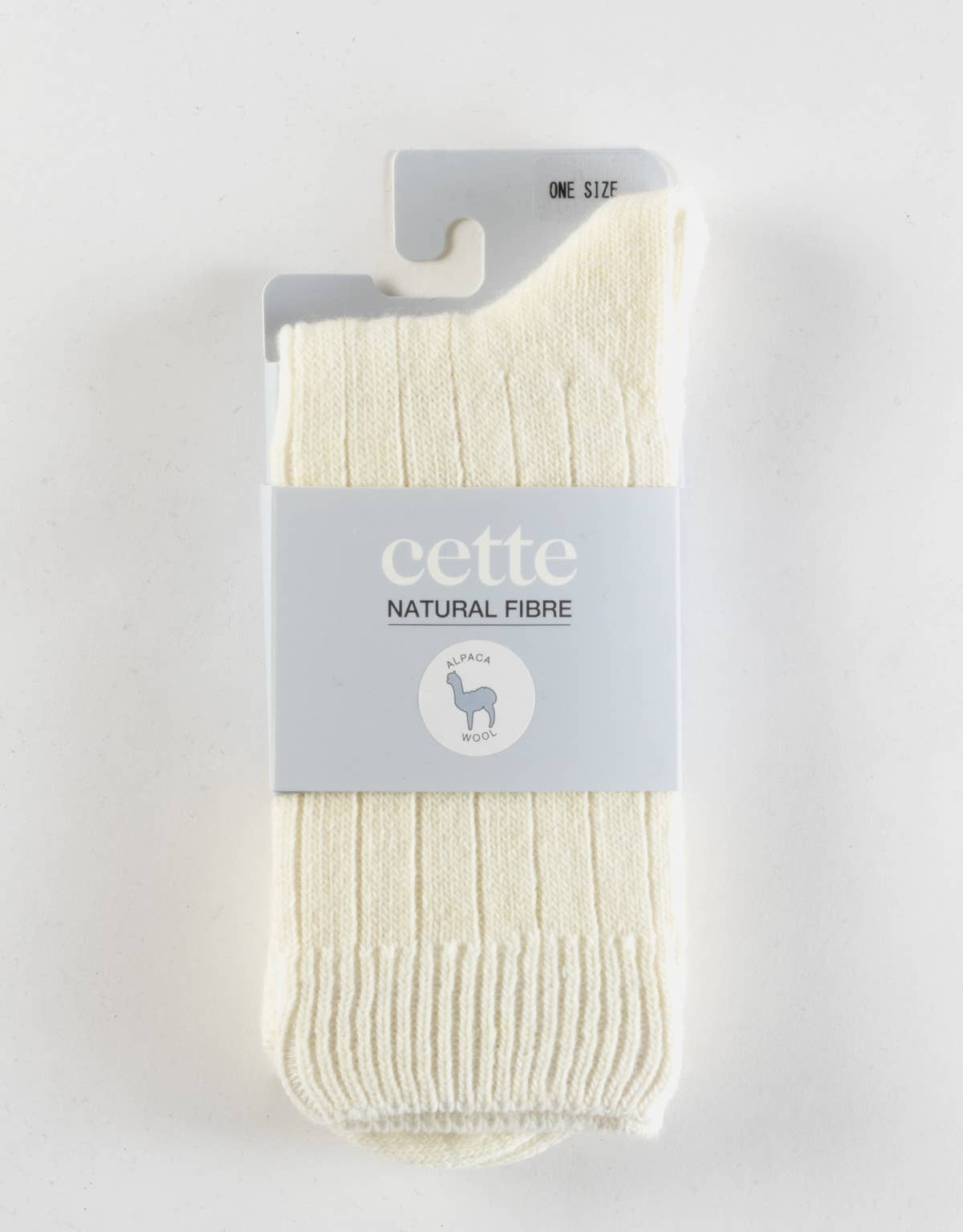 Cette - Alpaca Wool Socks Ribbed Pattern, Winter Socks : One Size