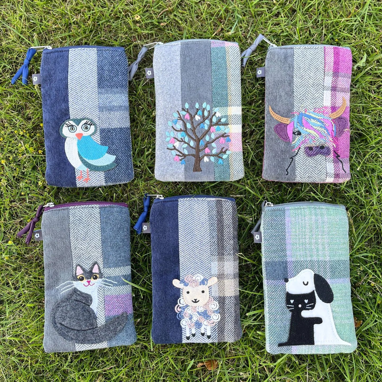 Tweed Applique Pencil Glasses Case by Earth Squared