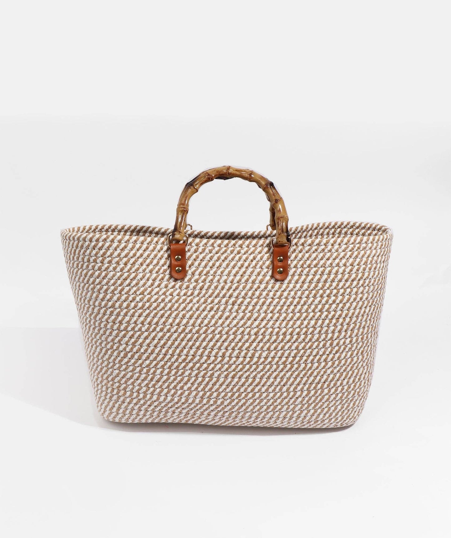 Pia Rossini - Narina Basket Bag - Tan/White