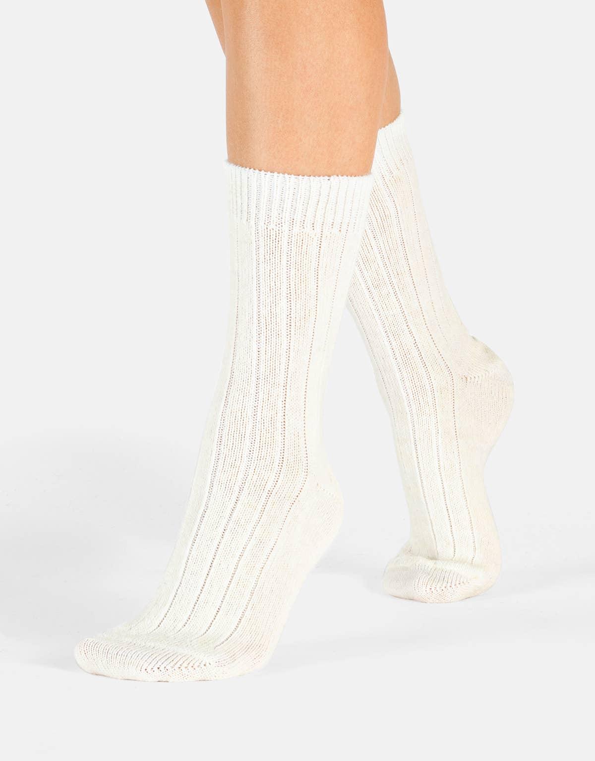 Cette - Alpaca Wool Socks Ribbed Pattern, Winter Socks : One Size