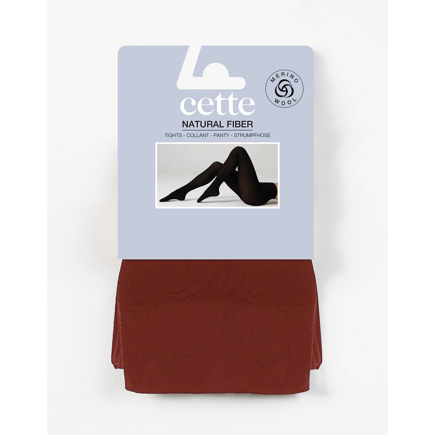 Cette - Merino Wool Tights 100 Denier, Winter Opaque Tights in Bordeaux