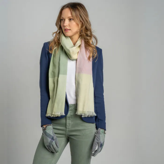 Checked Scarf Tweed Inspired Cotton by Earth Squared