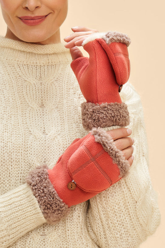 Anna Mittens in Coral