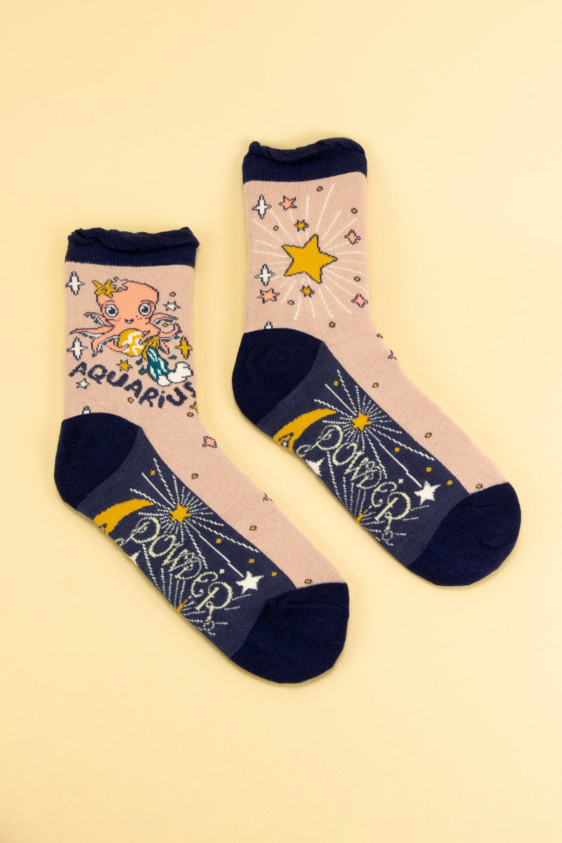 Zodiac Aquarius Ladies Ankle Socks