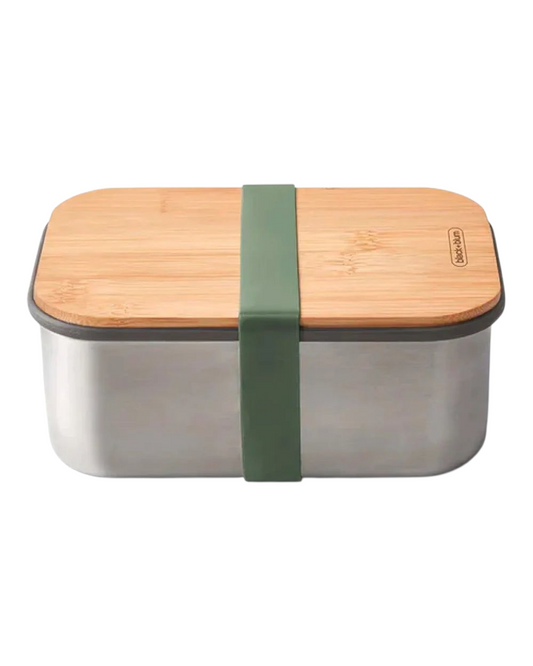 Lunch box stainless steel wooden lid bento box style