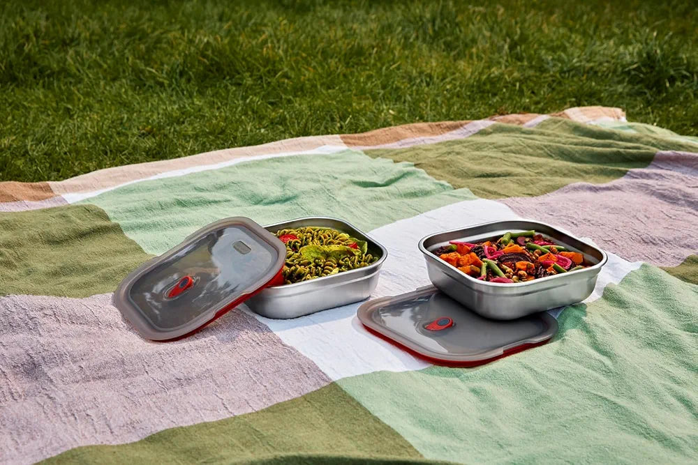 Microwavable Stainless Steel Lunch Box - Small Square, 1.1l