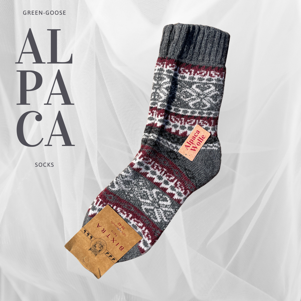 Fair Isle Alpaca Socks Size 39-42