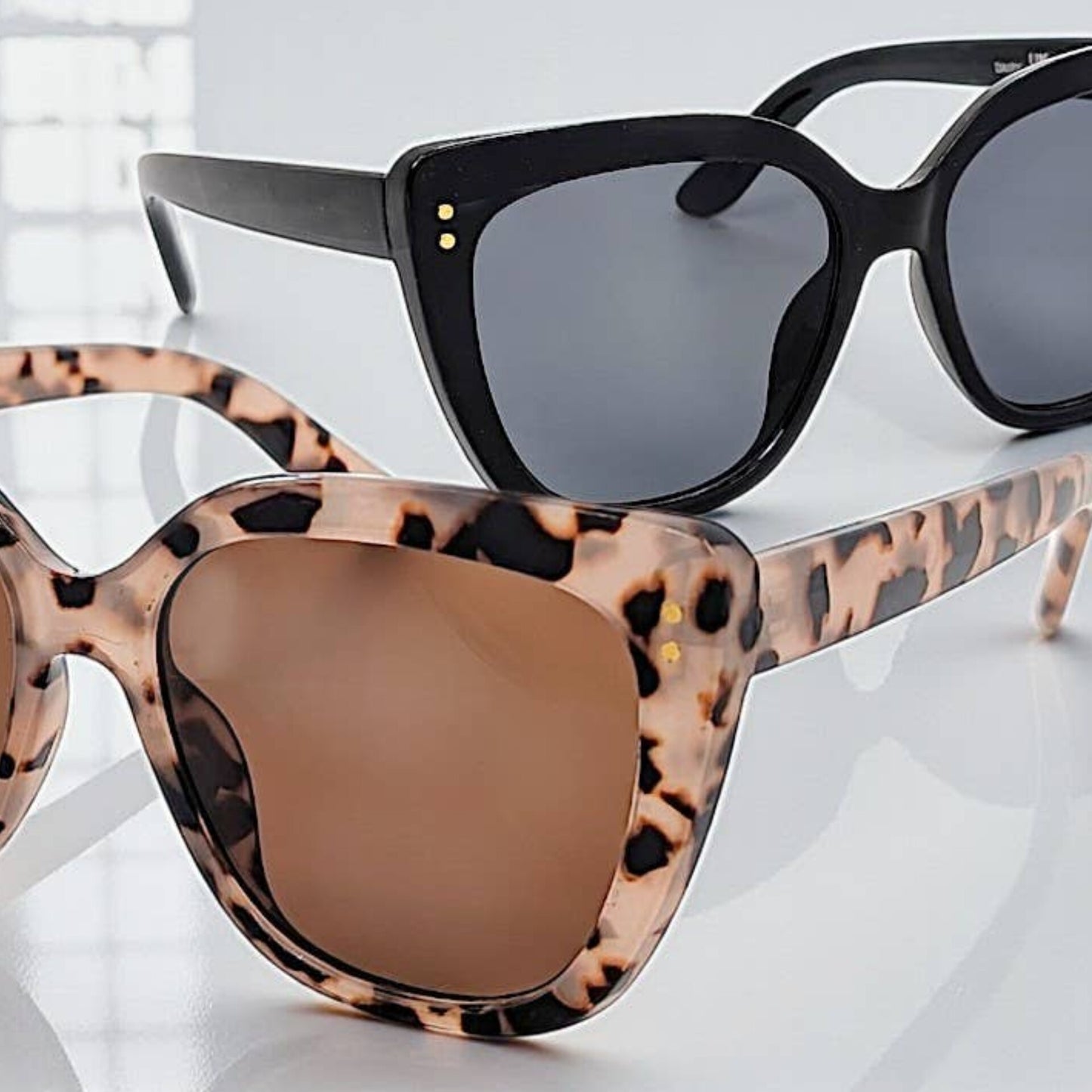 EyeLevel Daisy Ladies Fashion Sunglasses – Brown/Cream & Black/Grey Gradient | 100% UVA/UVB Protection + Soft Case