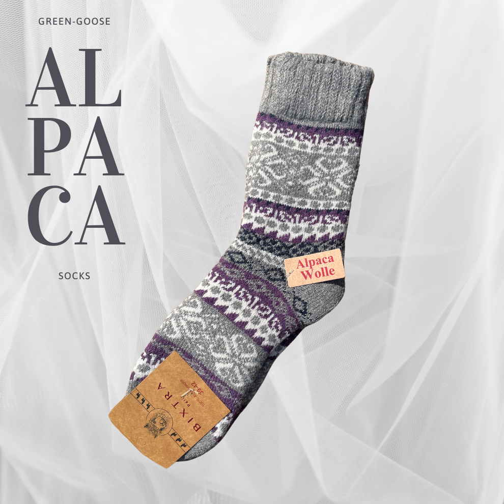 Fair Isle Alpaca Socks Size 39-42