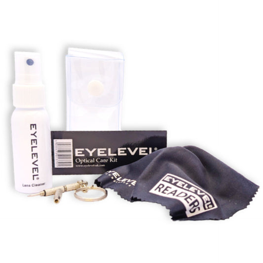 Eyelevel Optical Care Kit – Glasses & Sunglasses Cleaning & Repair Set | Lens Spray + Cloth + Mini Screwdriver