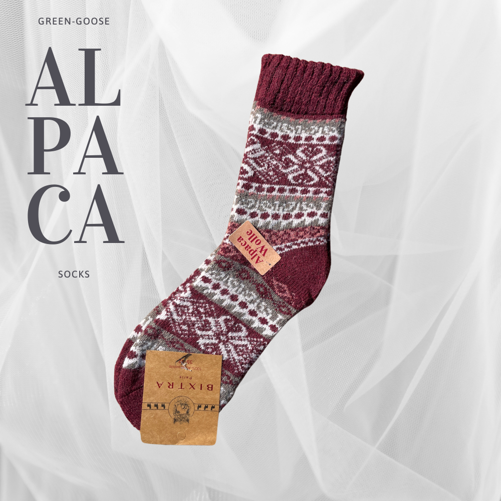 Fair Isle Alpaca Socks Size 39-42