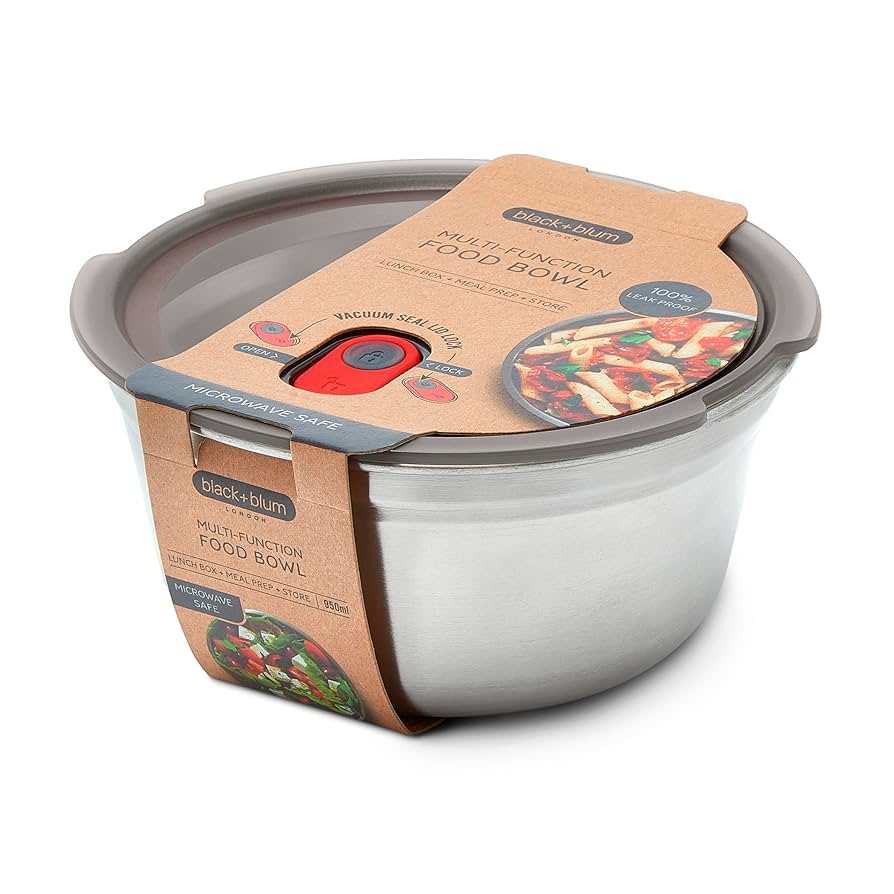 BLACK+BLUM Lunch & Prep Bowl Microwave Safe Stainless Steel - Large 950 ml