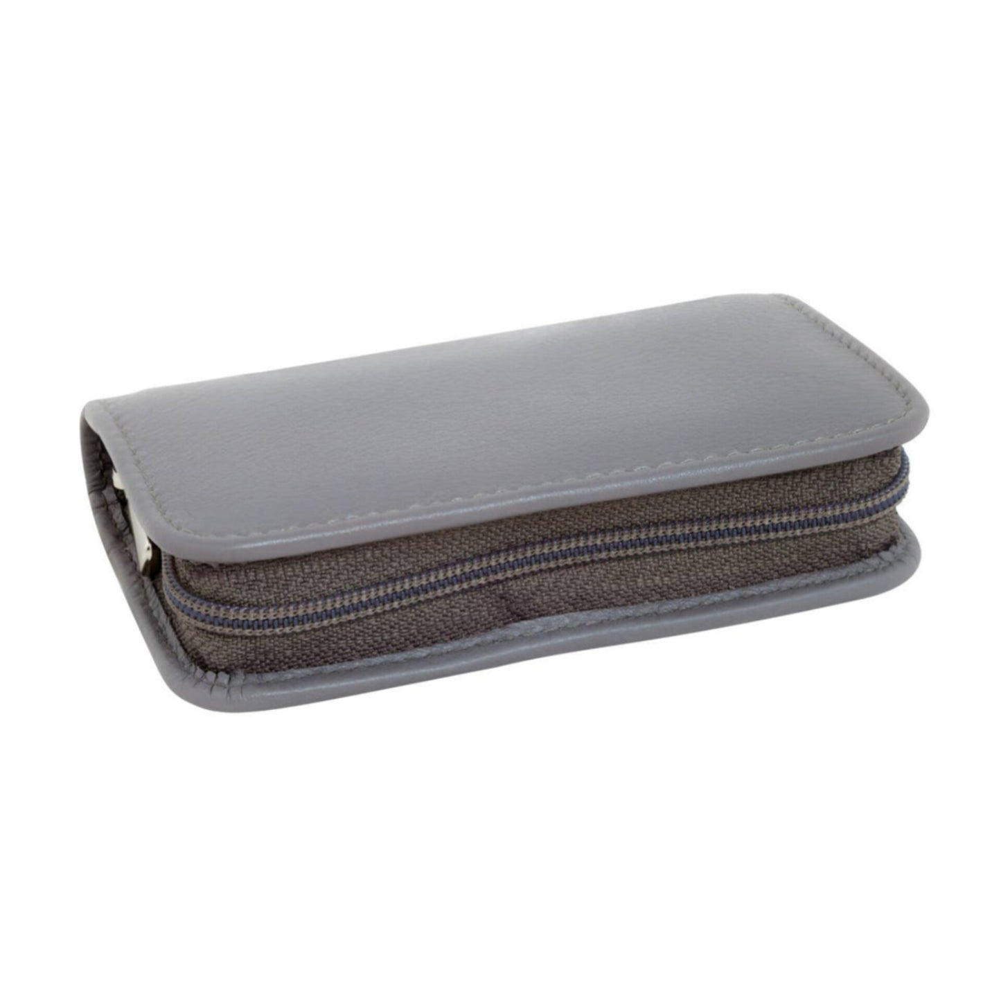 Croll & Denecke - Nail Manicure Set, 5-piece High-quality Leather Zip Case in Grey