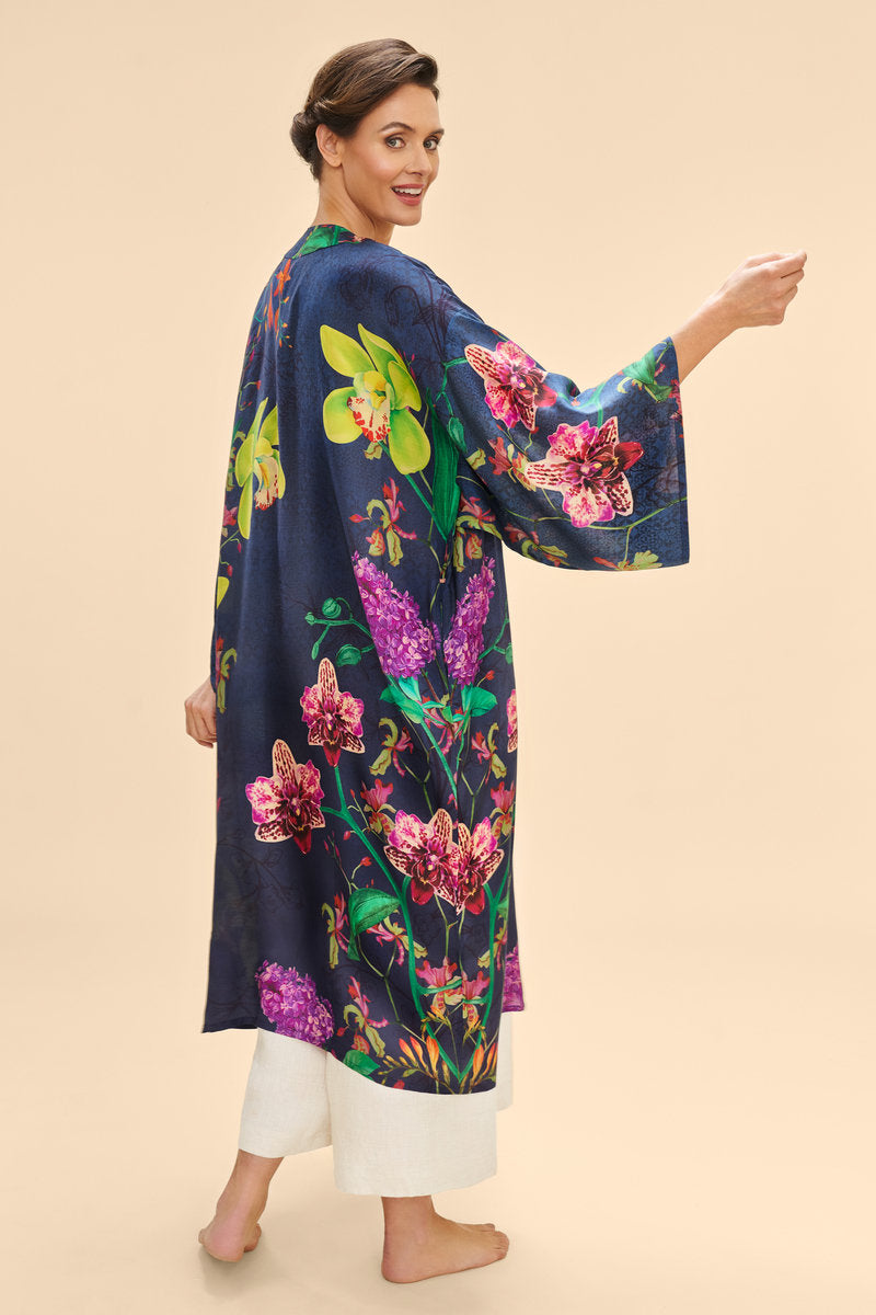 Exotic Evening in Ink Kimono Gown