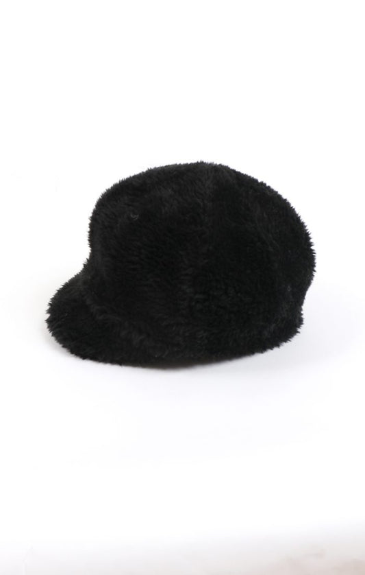 The Brielle Cap - Faux Fur in Black