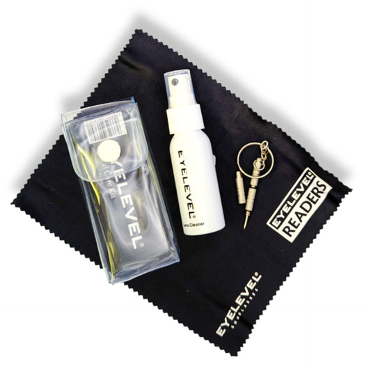 Eyelevel Optical Care Kit – Glasses & Sunglasses Cleaning & Repair Set | Lens Spray + Cloth + Mini Screwdriver