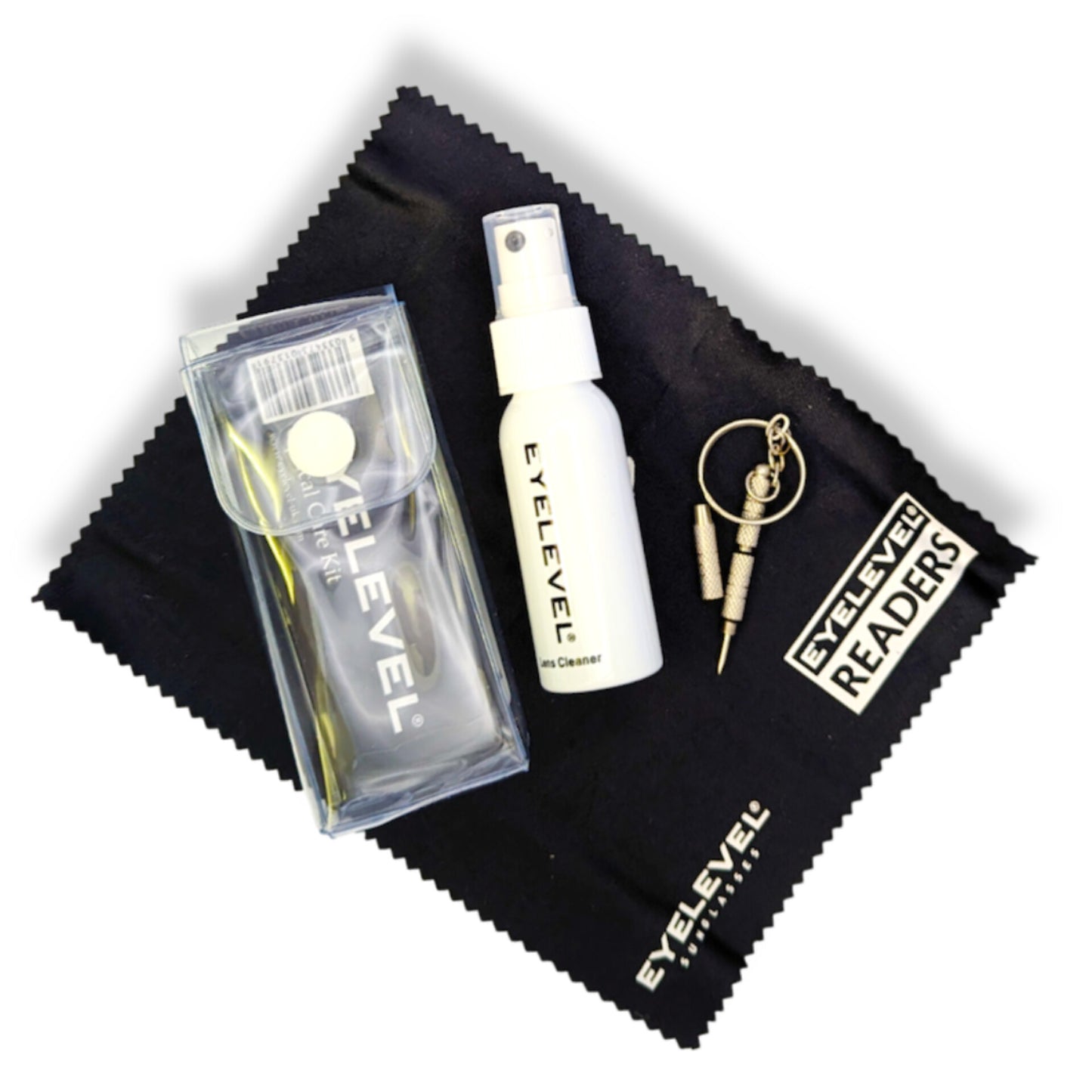 Eyelevel Optical Care Kit – Glasses & Sunglasses Cleaning & Repair Set | Lens Spray + Cloth + Mini Screwdriver
