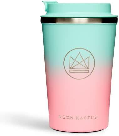 Neon Kactus Reusable Vacuum Insulated Coffee Cup/Travel Mug - 380 ml - Diamond Parrot Accessory Emporium