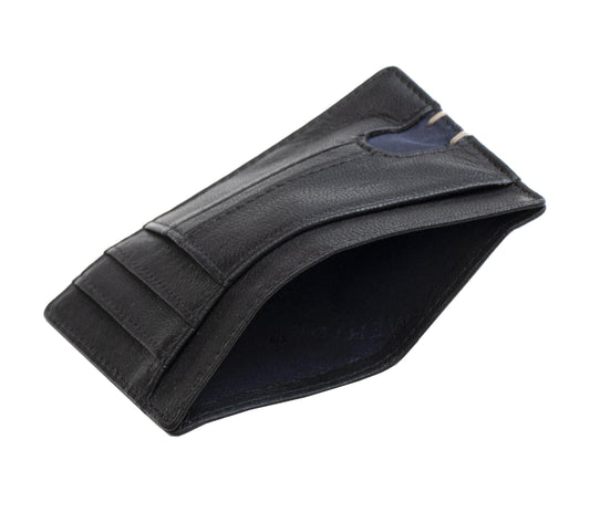 Men's Texan Leather Card Wallet - Black by PrimeHide - Diamond Parrot Accessory Emporium