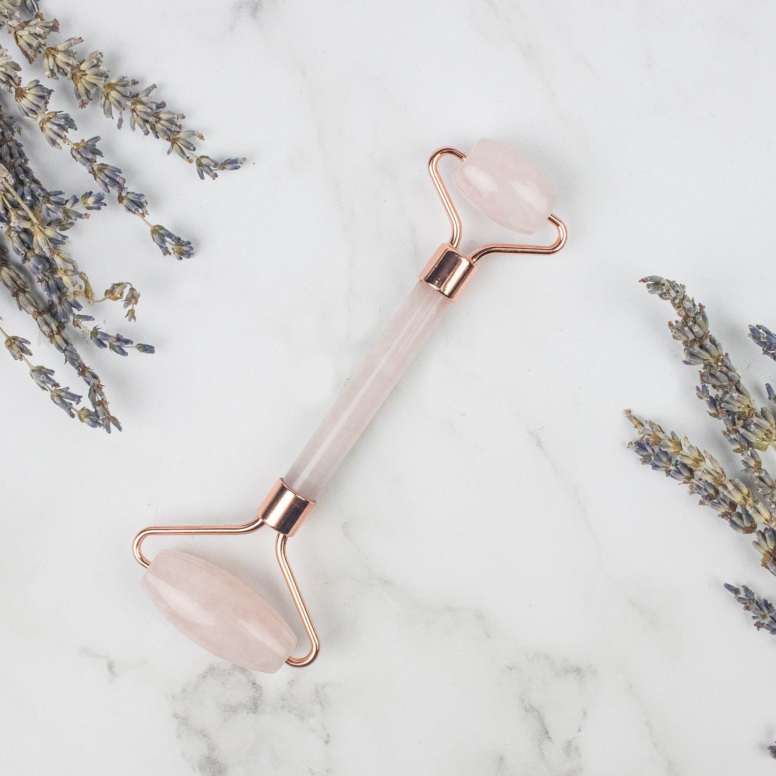 MYGA Rose Quartz Facial Roller - Diamond Parrot Accessory Emporium