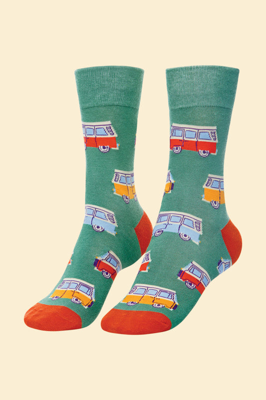 Men's Campervan Socks in Sage by Powder Design