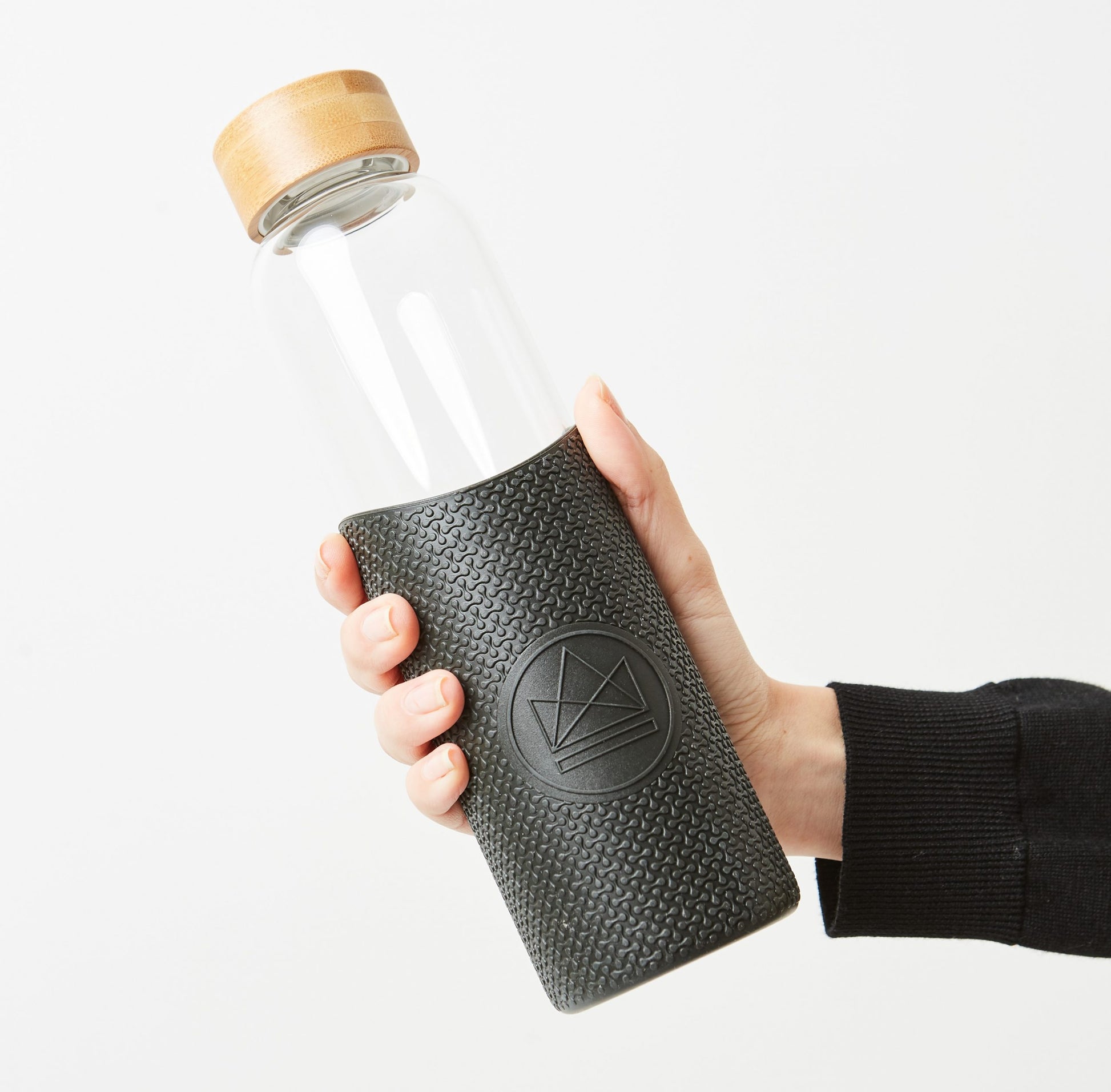 Glass Water Bottle with Silicone Sleeve (550ml)