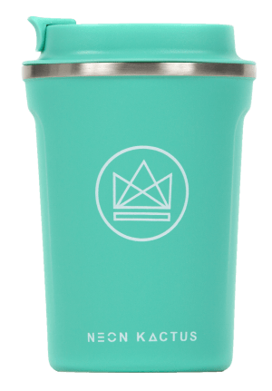 Neon Kactus Reusable Vacuum Insulated Coffee Cup/Travel Mug - Free Spirit - Torquoise 12oz 380 ml - Diamond Parrot Accessory Emporium