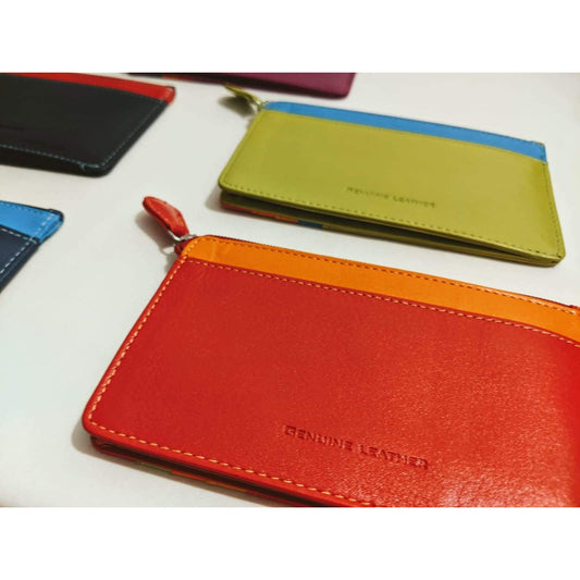Non RFID Slim Leather Card Purse - Diamond Parrot Accessory Emporium