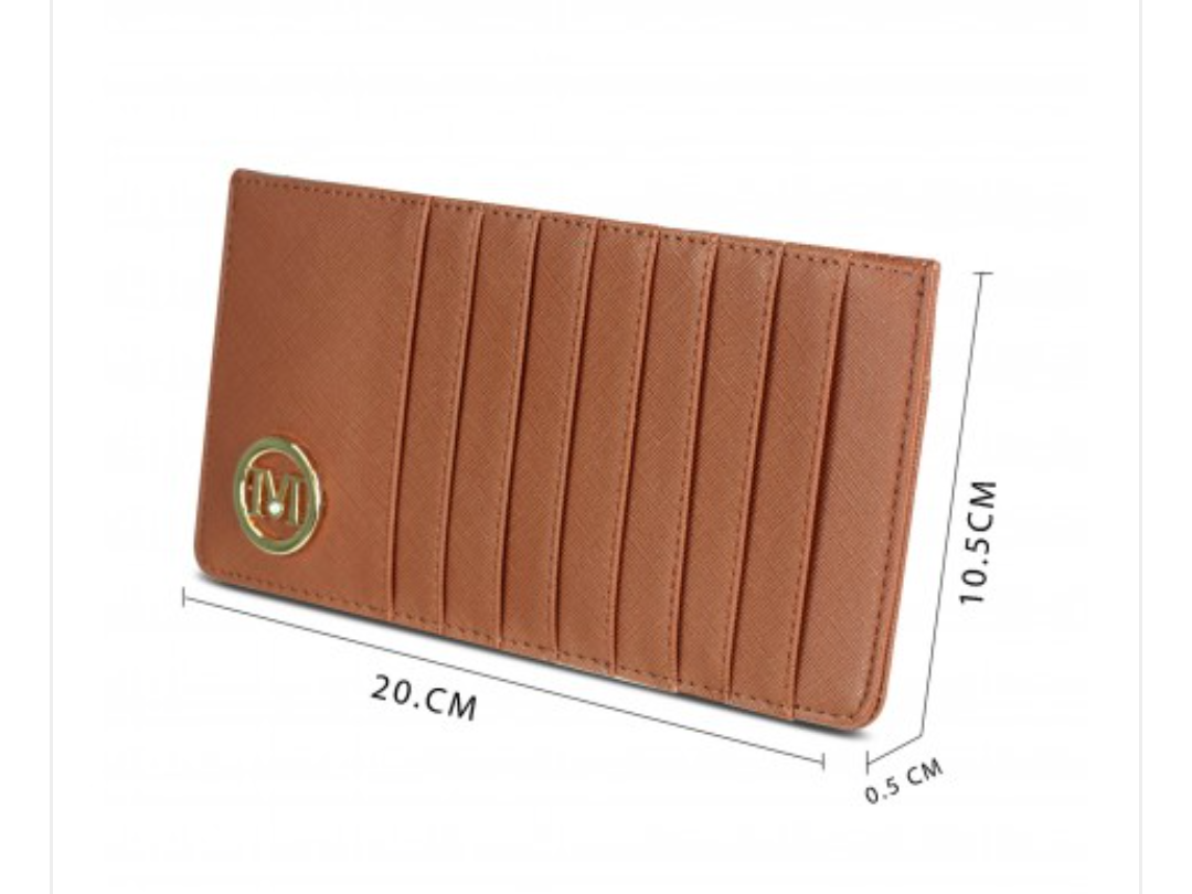 Ladies Slim Card and Cash Wallet by Miss Lulu - Diamond Parrot Accessory Emporium