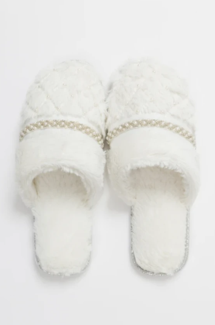 Felicity Slippers - Ivory by Pia Rossini - Diamond Parrot Accessory Emporium