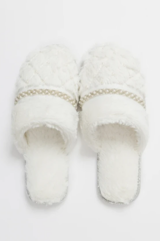 Felicity Slippers - Ivory by Pia Rossini - Diamond Parrot Accessory Emporium