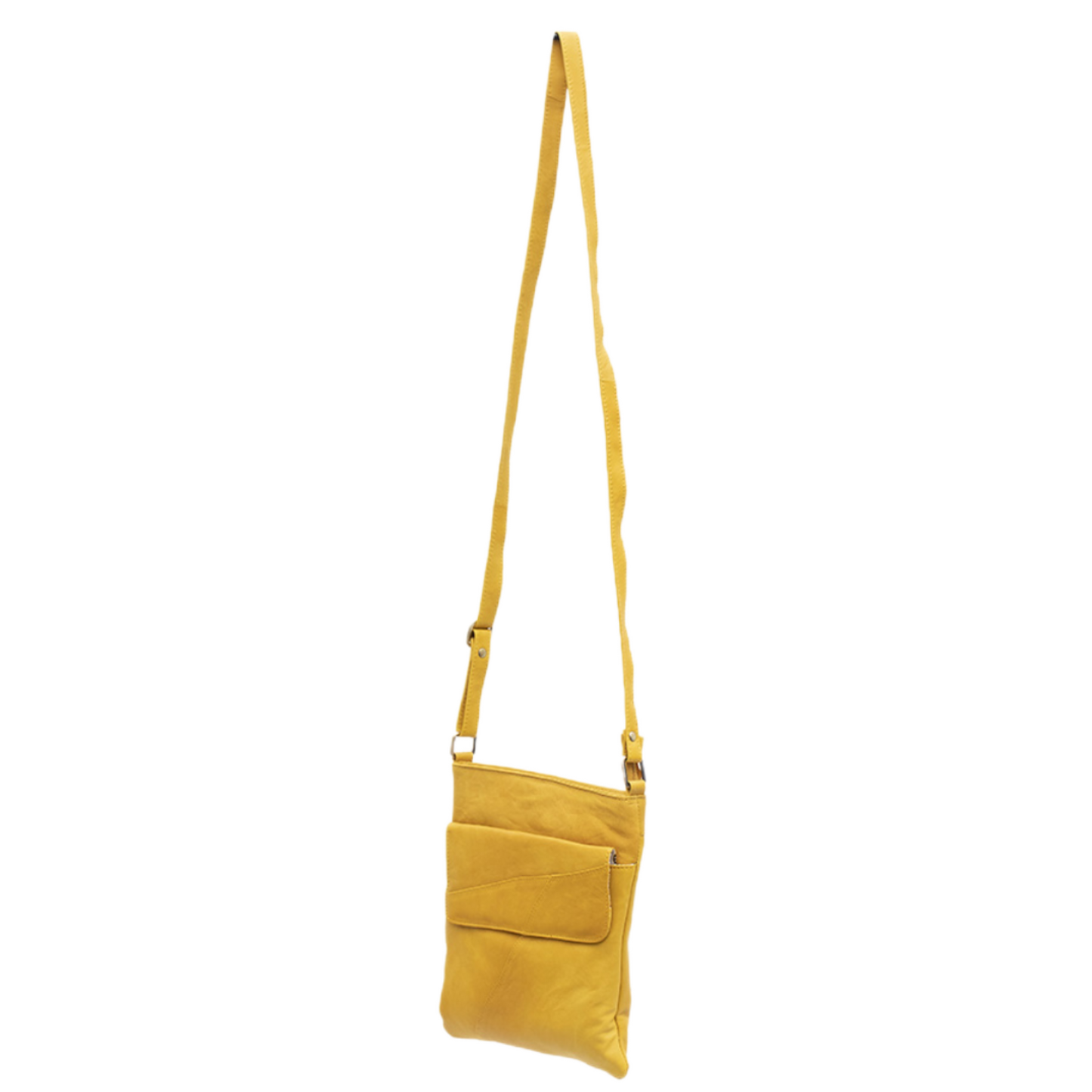 Crumble Crossbody Handbag (6550) in Mustard | Real Leather