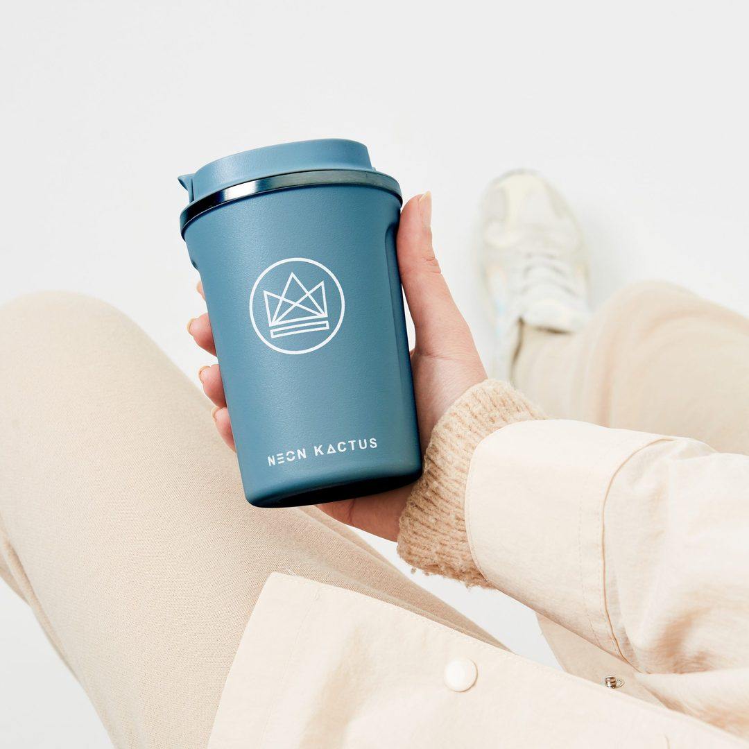 Neon Kactus Reusable Vacuum Insulated Coffee Cup/Travel Mug - 380 ml - Diamond Parrot Accessory Emporium