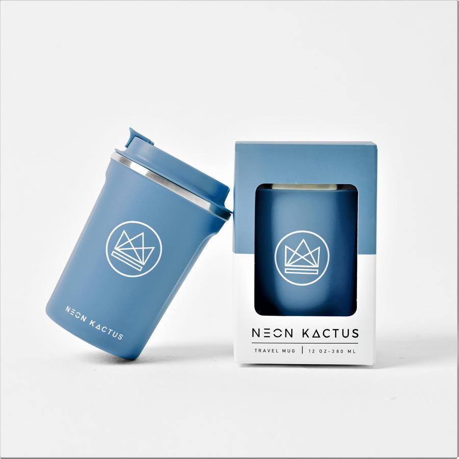 Neon Kactus Reusable Vacuum Insulated Coffee Cup/Travel Mug - 380 ml - Diamond Parrot Accessory Emporium