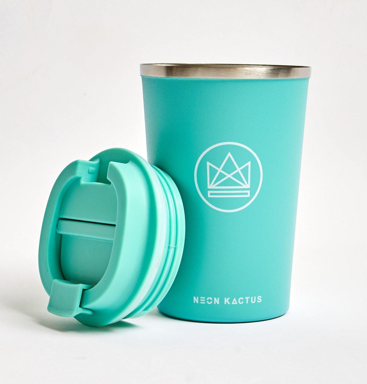 Neon Kactus Reusable Vacuum Insulated Coffee Cup/Travel Mug - 380 ml - Diamond Parrot Accessory Emporium