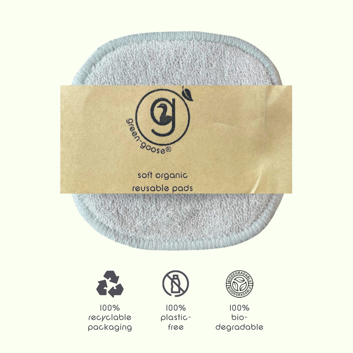 Reusable XL Bamboo Organic Cotton 3-ply Cotton Pads | 5 Pieces | Medium